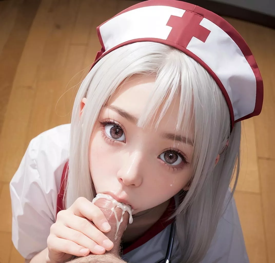 純白ナースちゃんに口内射精