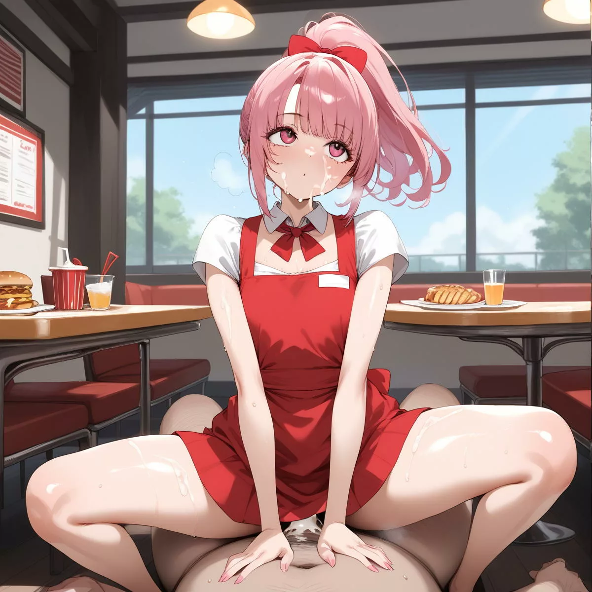 お客さんとまぐわいながら夕食の献立とか考えてるウェイトレス