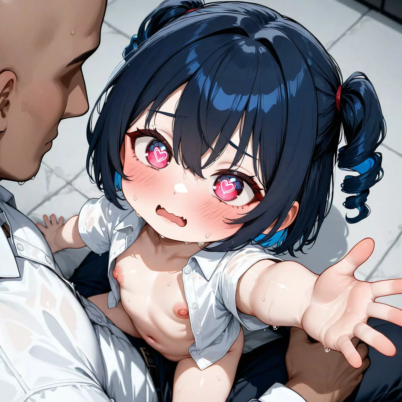 膣内を圧迫するイチモツによる性快楽で目をハートにさせるミニ体型少女