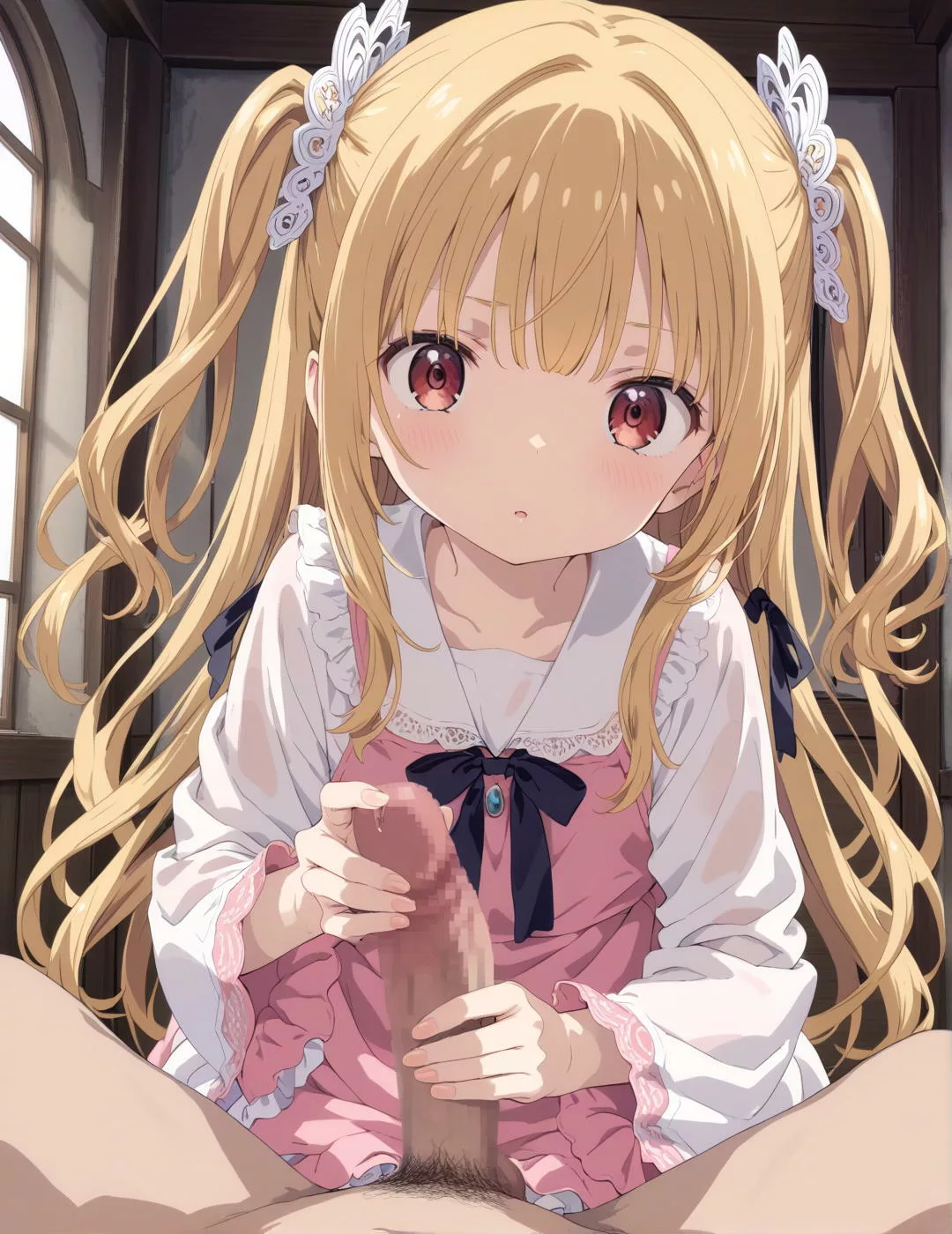 本当に何も知らない無知っ子に腫れたち◯ちんを撫で回してもらう♡