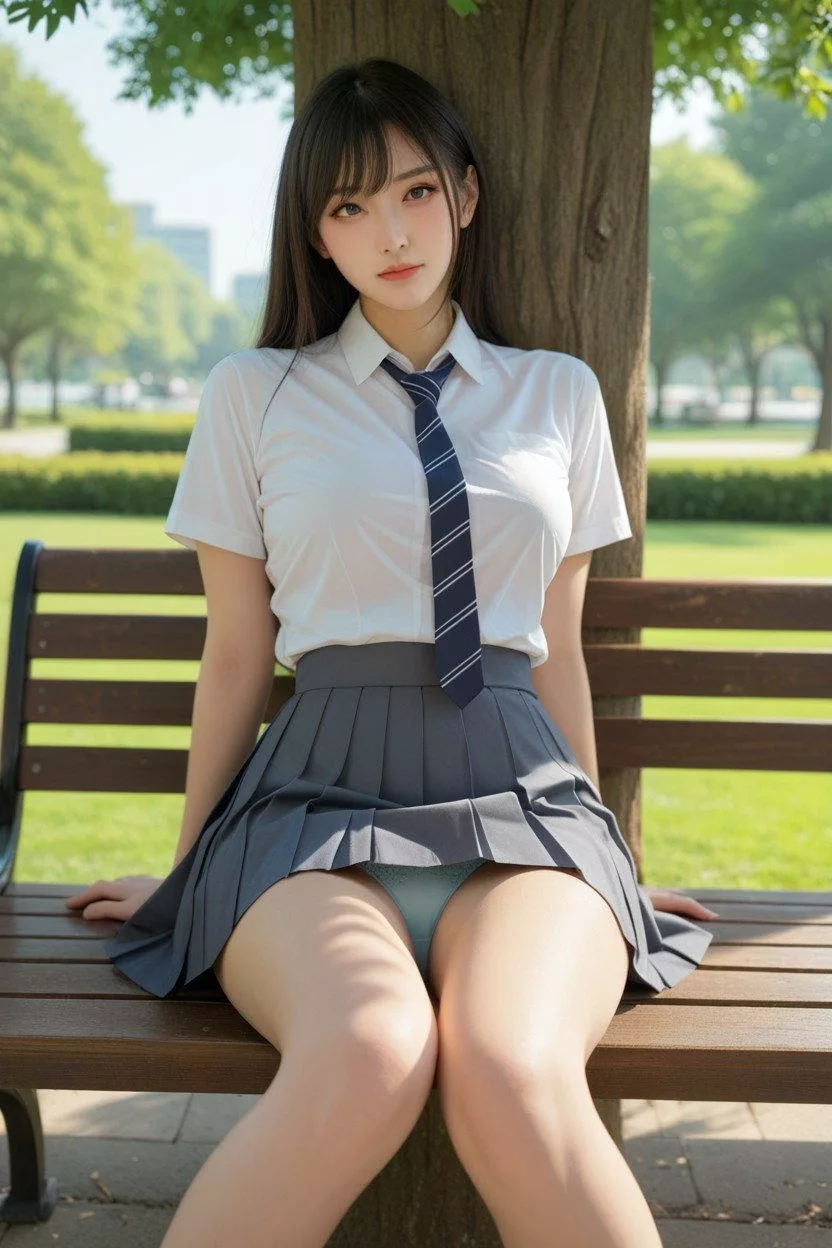 ショーツを覗く男がふと目線を上げたら、女学生当人がこっちを見ていた…