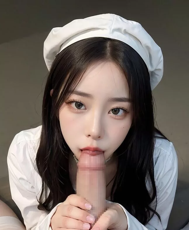 センターパートヘア娘の丁寧な手コキフェラ♡