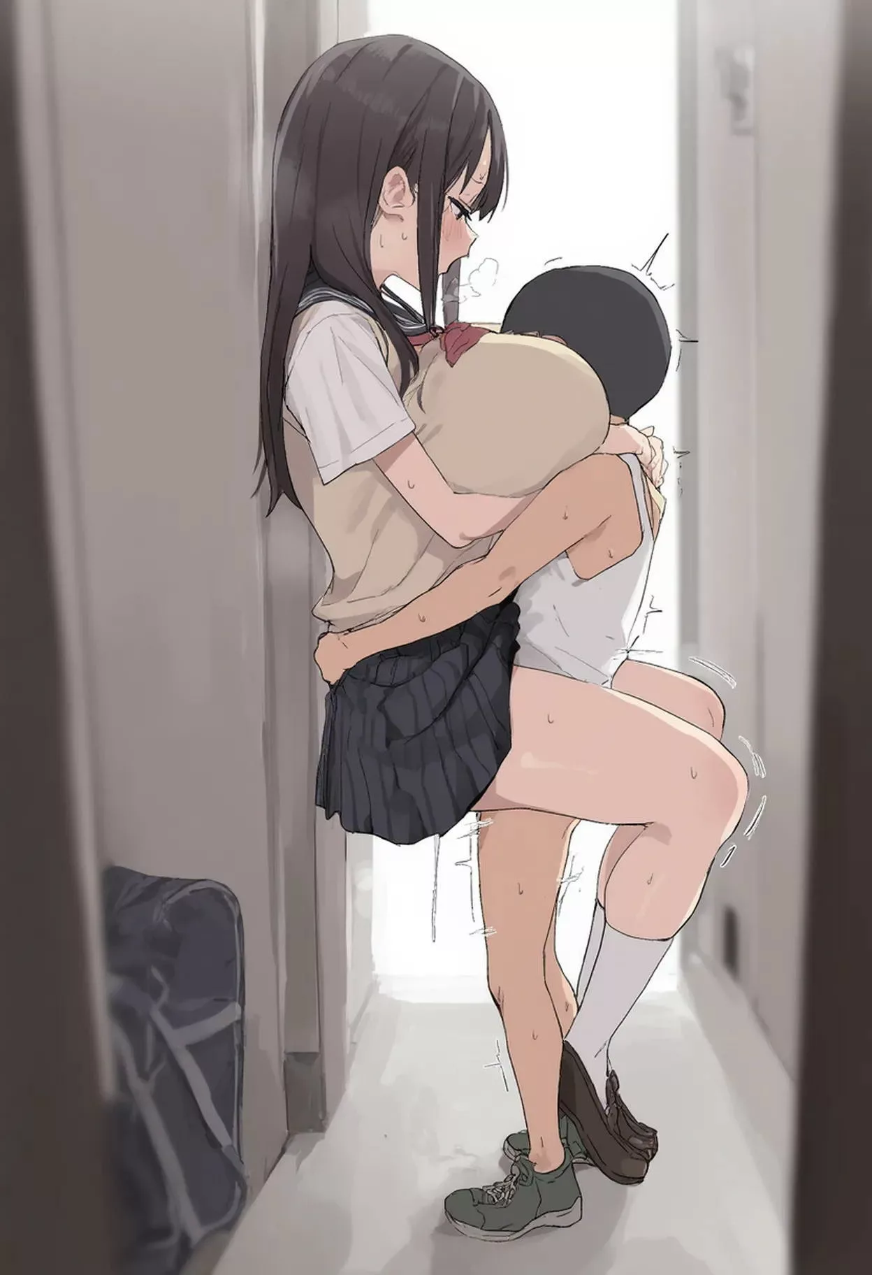 意外に力のある男の子が近所のお姉ちゃんに駅弁中出し！