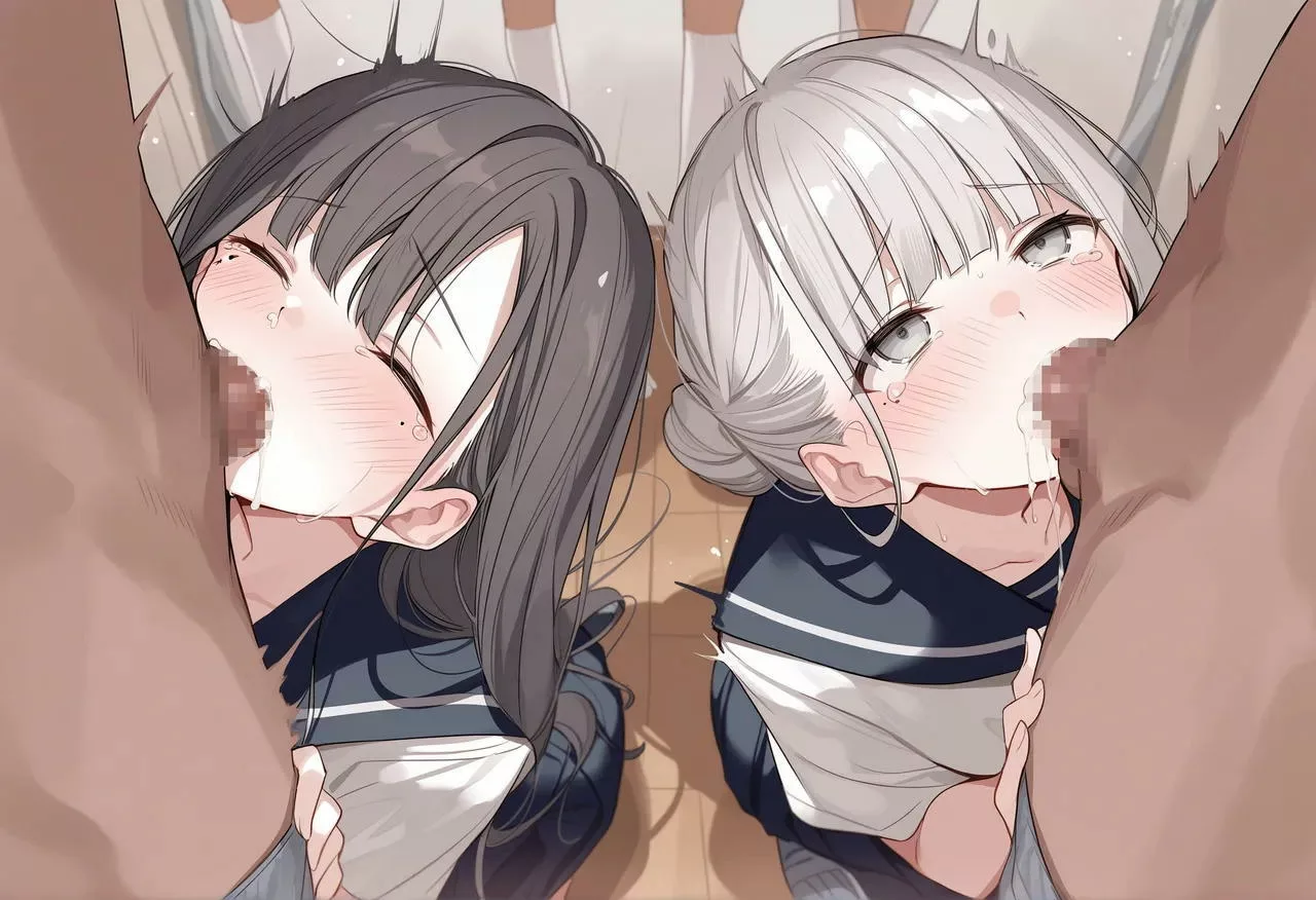 ヌキの遅かった方はマ◯コ使われちゃうゲームで必死に喉フェラするイジメられっ子ちゃんたち