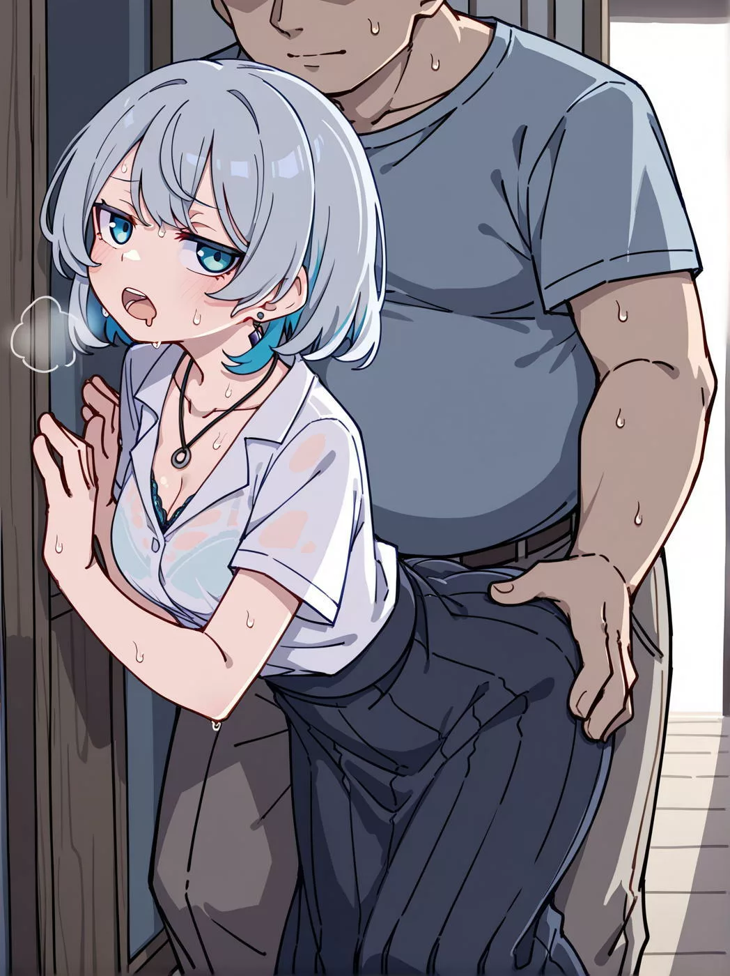 熱中症で認識能力低下してるロングスカート娘のお尻を撫でる♡