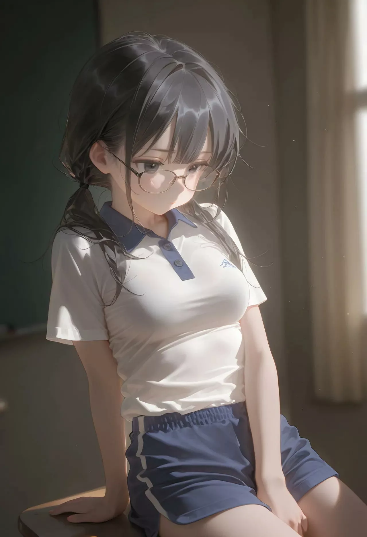 隠れファンの多い地味子ちゃんの体操着姿が今日のオカズ♡